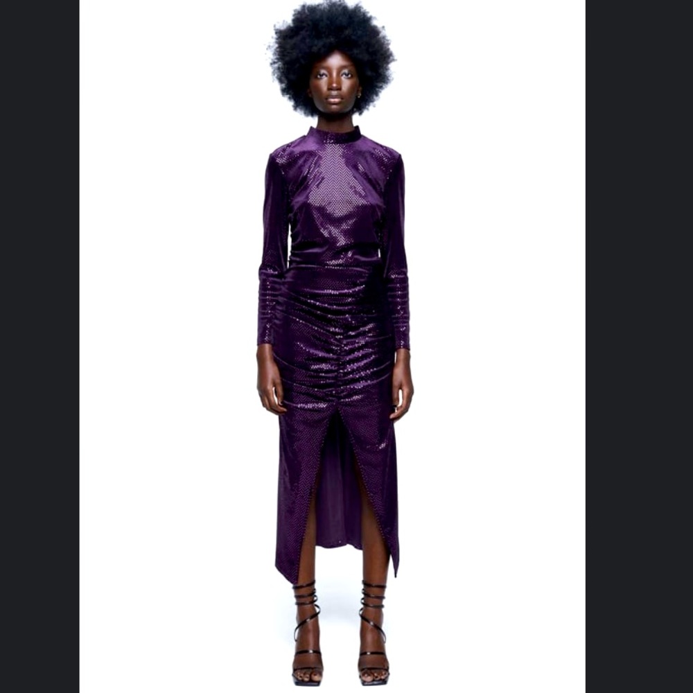 Zara purple sequined dress